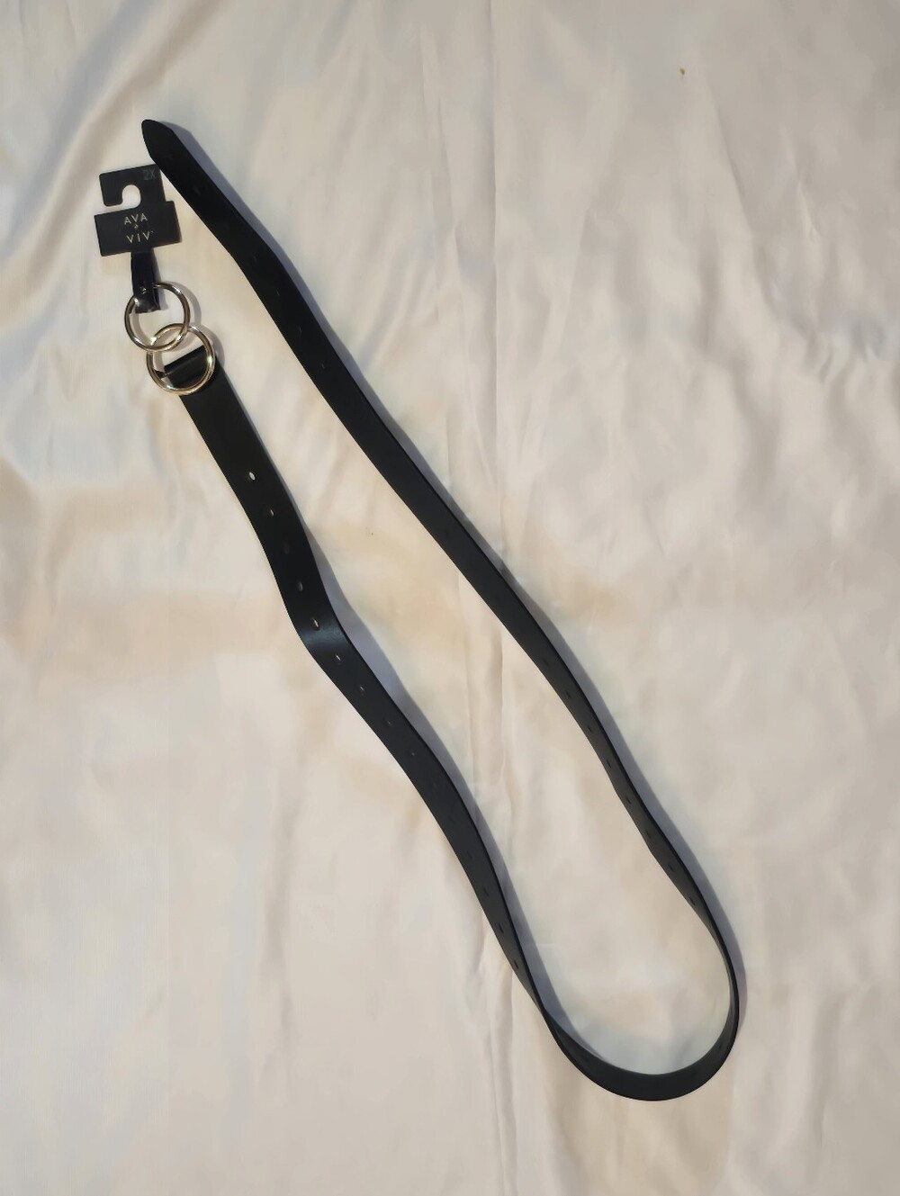 Ava & Viv Black Double-Ring Fashion Belt size 2X
